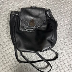 Longchamp Black Leather Backpack